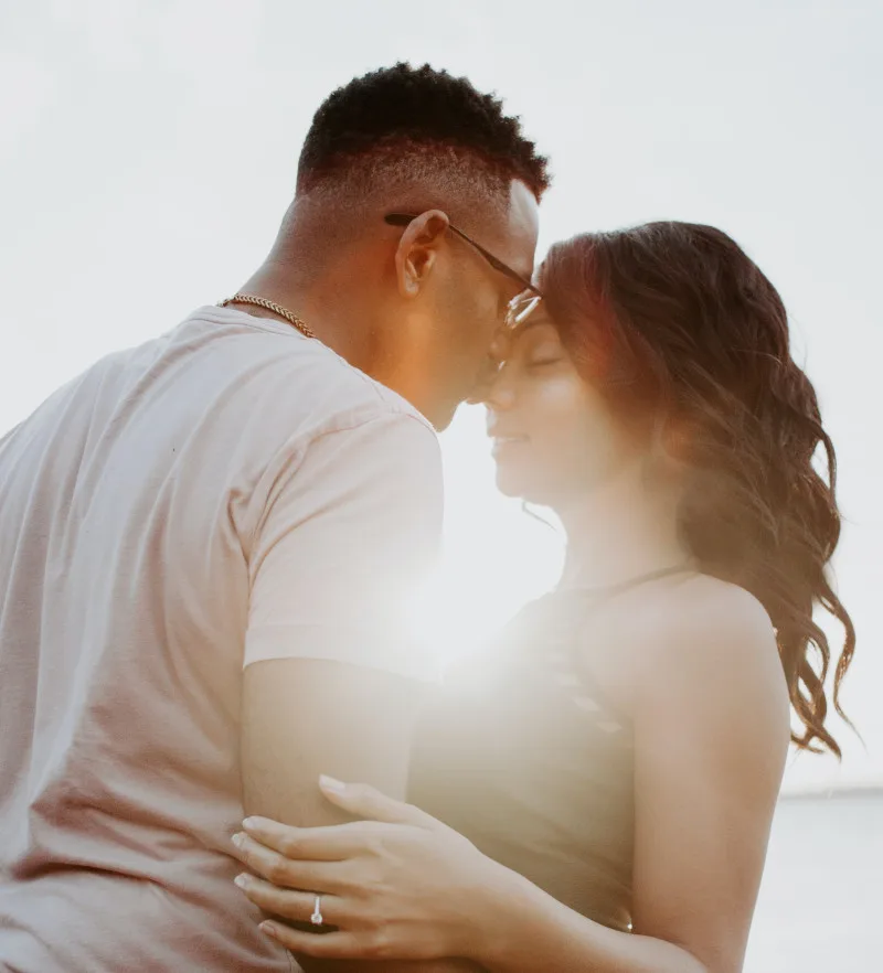 Couple smiling together